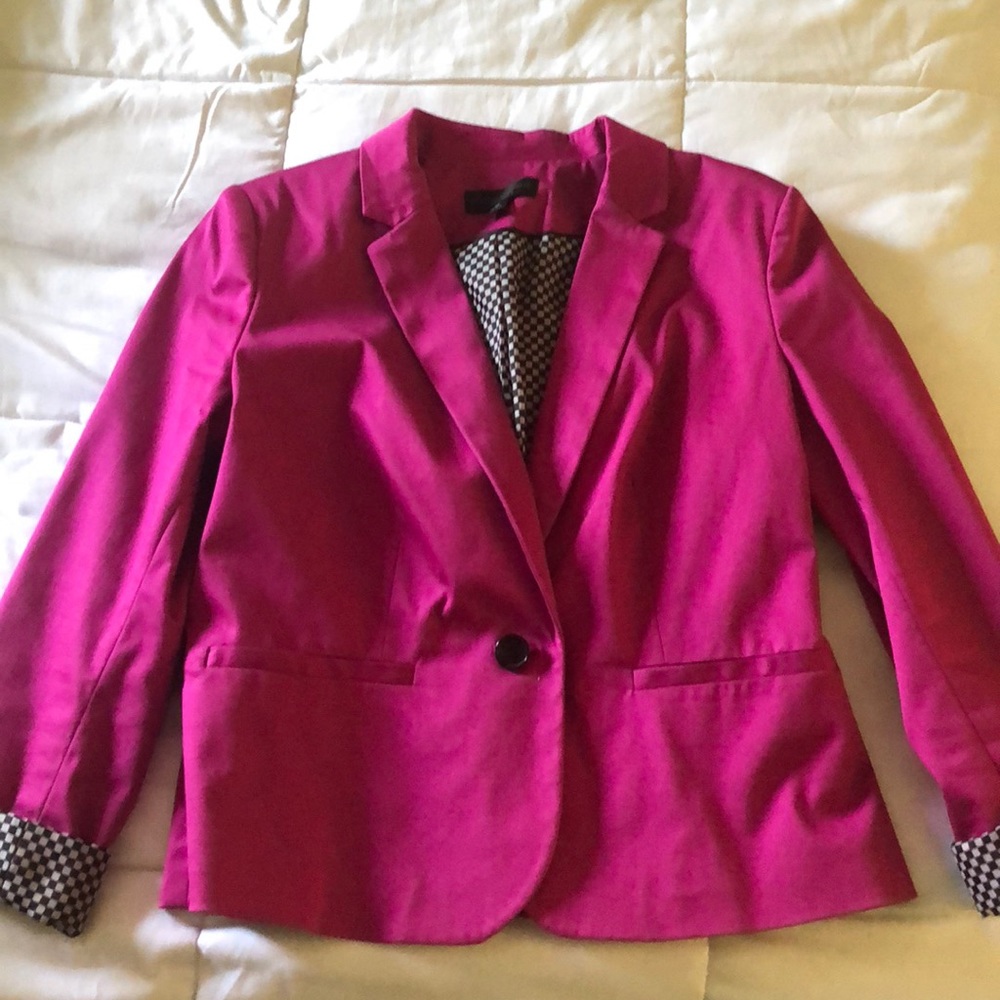 Pink Blazer with Black&White checkered print